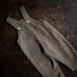 Tortoise & The Hare Plant Dyed Linen Dungarees - Logwood Cotton & Linen