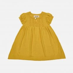 As We Grow SALE Cotton/Alpaca SS Anna Dress - Yellow