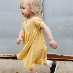 As We Grow SALE Cotton/Alpaca SS Anna Dress - Yellow