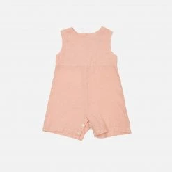 As We Grow Linen Sleeveless Sibling Overall - Blush SALE