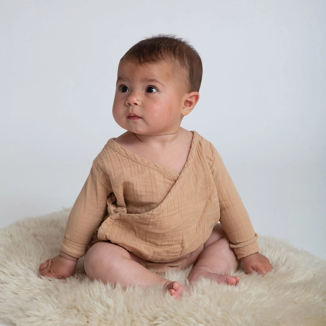 Beaumont Organic Organic Cotton Jael Top - Brown Cotton & Linen