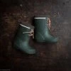 Bisgaard Shoes Natural Rubber Boots With Laces - Wool Lined - Green