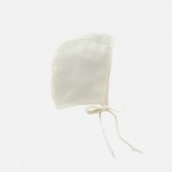 Briar Baby Linen Bonnet With Cotton Sherpa Lining - Ivory Outlet