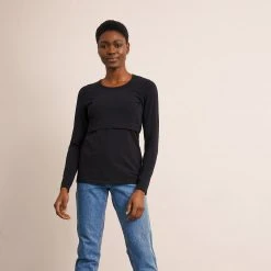 Boob Adults Organic Cotton Maternity Classic LS Top - Black