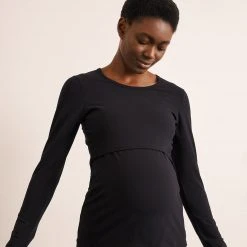 Boob Adults Organic Cotton Maternity Classic LS Top - Black