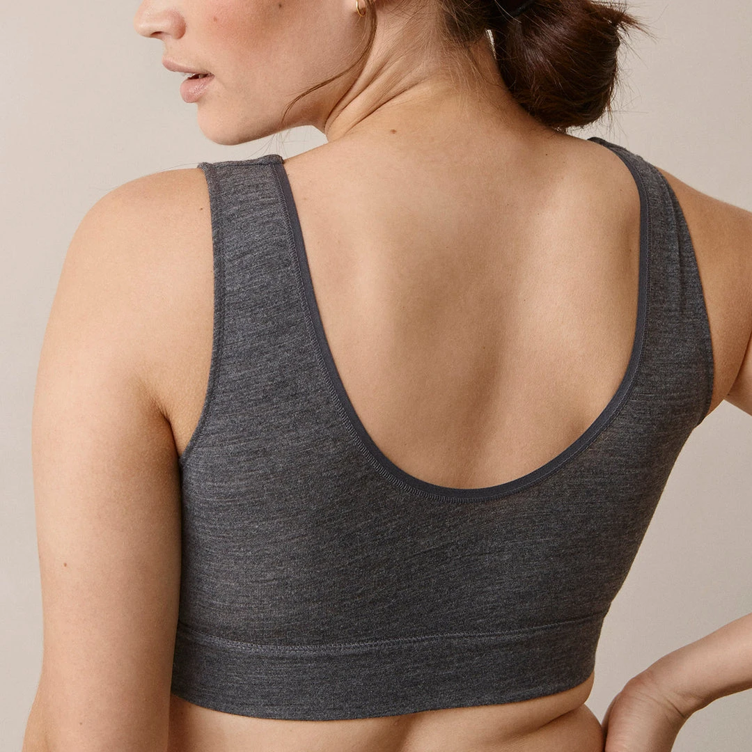 Boob Merino Wool Maternity Go-To Bra - Dark Grey Melange