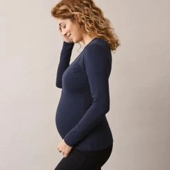 Boob Organic Cotton Maternity Classic LS Top - Midnight Blue