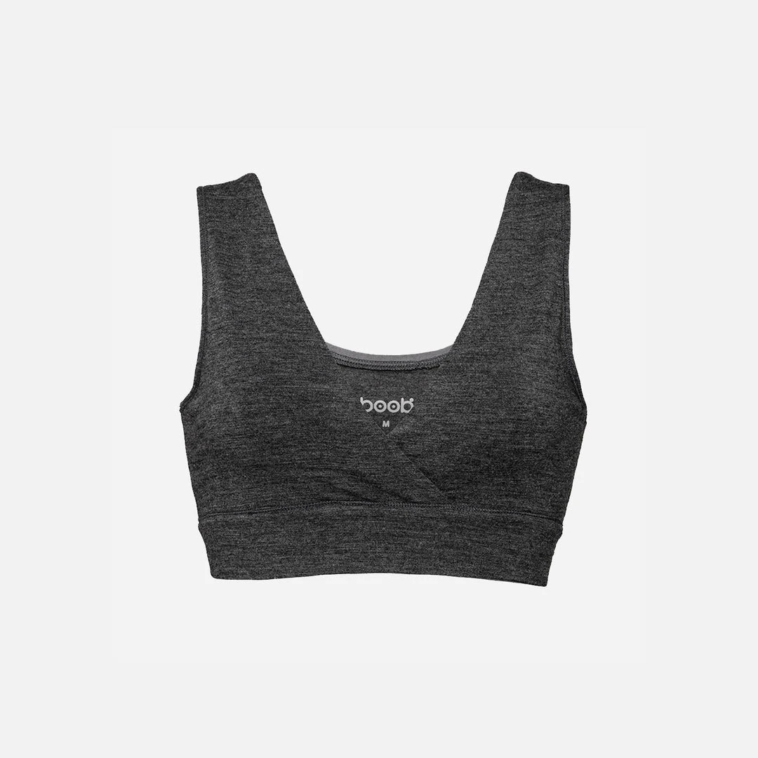 Boob Merino Wool Maternity Go-To Bra - Dark Grey Melange