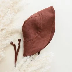 Briar Baby Cotton & Linen Exclusive Linen Sunbonnet - Cinnamon Dust