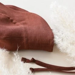 Briar Baby Cotton & Linen Exclusive Linen Sunbonnet - Cinnamon Dust