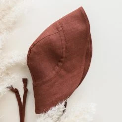 Briar Baby Cotton & Linen Exclusive Linen Sunbonnet - Cinnamon Dust