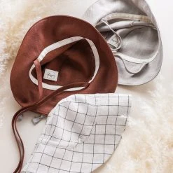 Briar Baby Exclusive Linen Sunbonnet - Natural Grid