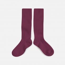 Collegien Cotton & Linen Babies & Kids Cotton Knee Socks - Raspberry