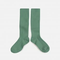 Collegien Cotton & Linen Babies & Kids Cotton Knee Socks - Celadon