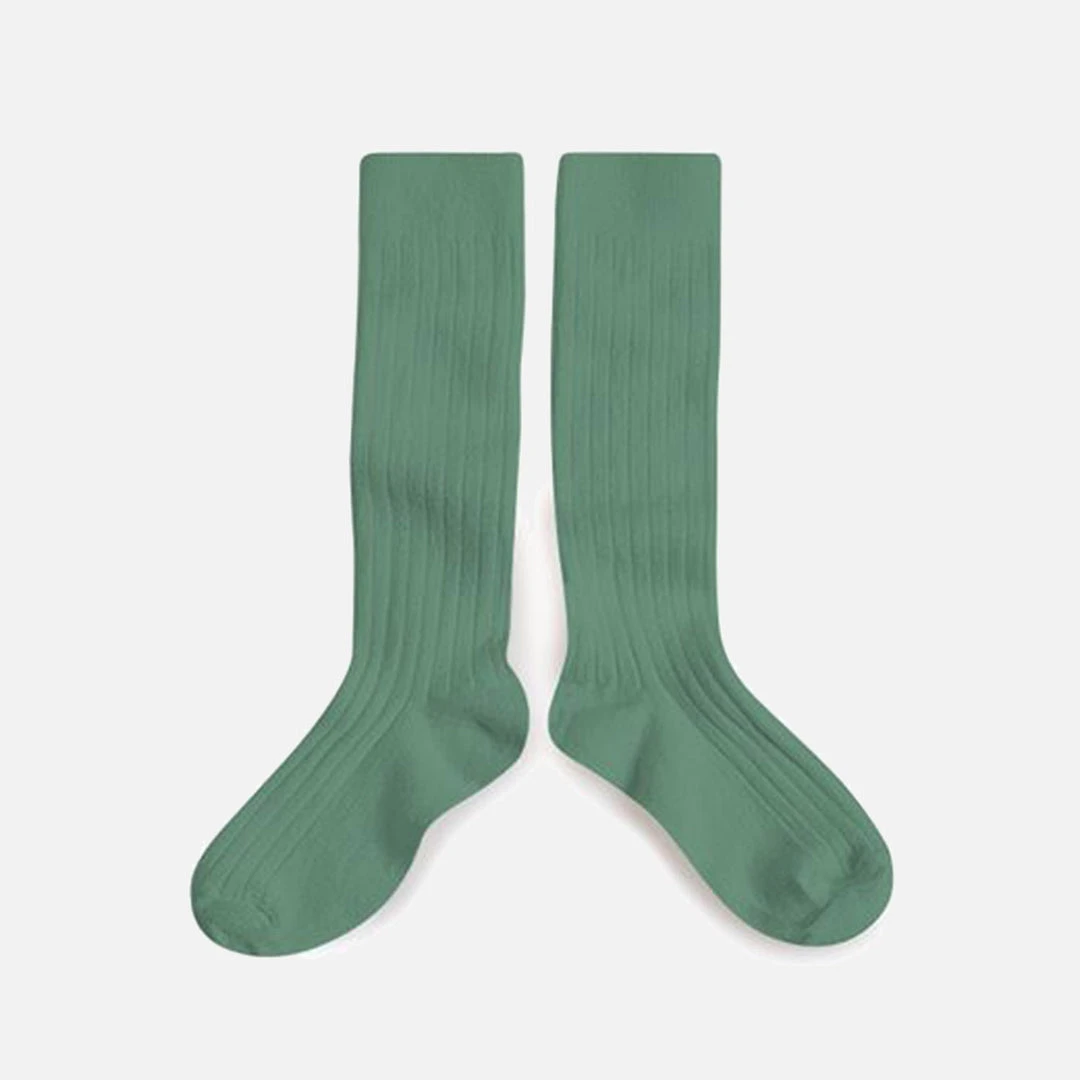 Collegien Cotton & Linen Babies & Kids Cotton Knee Socks - Celadon