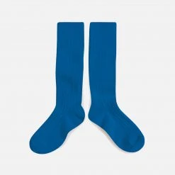 Collegien Adults Adult's Cotton Knee Socks - Blue Sapphire
