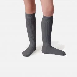 Collegien Cotton & Linen Babies & Kids Cotton Knee Socks - Pebble Grey