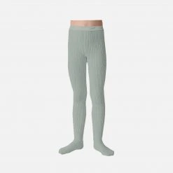 Collegien Babies & Kids Rib Tights - Aqua Marine Cotton & Linen