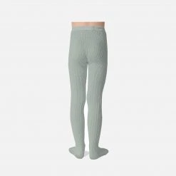 Collegien Babies & Kids Rib Tights - Aqua Marine Cotton & Linen