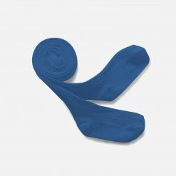 Collegien Babies & Kids Rib Tights - Blue Sapphire Cotton & Linen