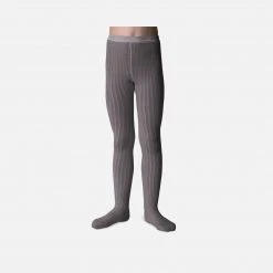Collegien Babies & Kids Rib Tights - Pebble Grey Cotton & Linen