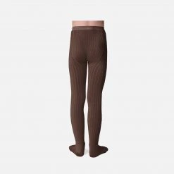 Collegien Babies & Kids Rib Tights - Chocolate Cotton & Linen