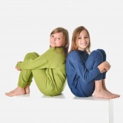 Cosilana Organic Merino Wool Terry Pyjama Set - Green Kids Wool
