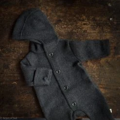 Disana Baby Wool Organic Boiled Merino Wool Overall - Anthracite