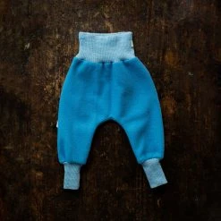 Disana Organic Light Weight Boiled Merino Wool Cuffed Pants - Blue Jay SALE