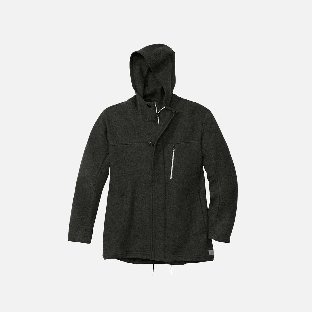 Disana Men’s Organic Boiled Merino Wool Parka Jacket - Anthracite Adults