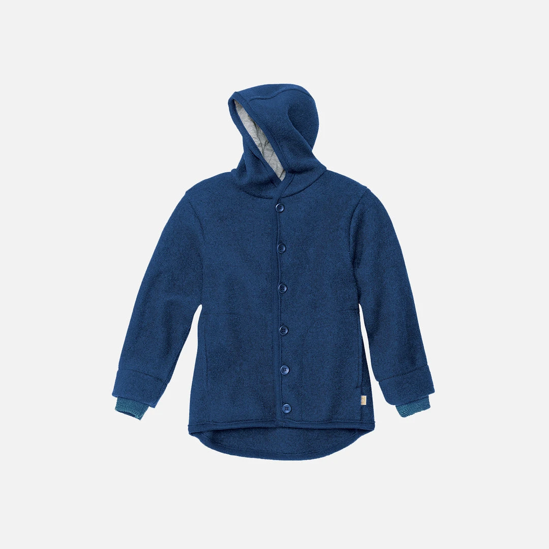 Disana Organic Boiled Merino Wool Jacket - Navy Baby Wool