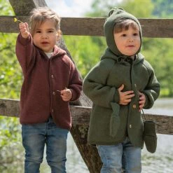 Engel 100% Organic Merino Wool Fleece Mittens - Reed Melange Baby Wool