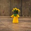 Fairies Handmade Wool Fairy With Flower Headdress - Sunflower - Black Toys