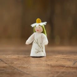 Fairies Handmade Wool Fairy With Flower Headdress - Chamomile - White