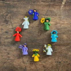 Fairies Handmade Wool Fairy Boy Holding Flower - Chamomile - White