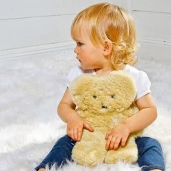 FLATOUTbear Baby Gifts Sheepskin Bear - Honey