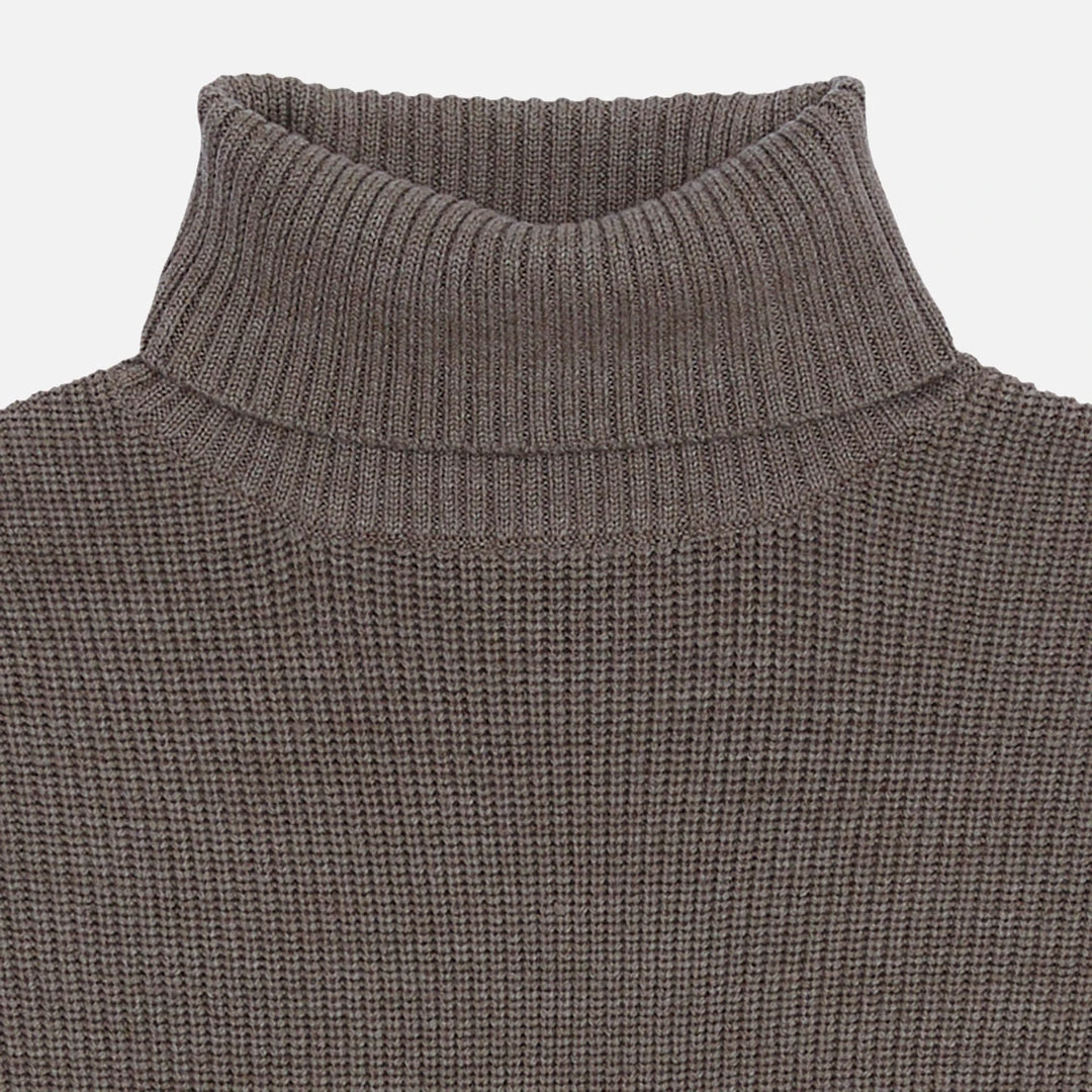 FUB Women’s Merino Wool Chunky Rollneck Sweater - Beige Melange Outlet