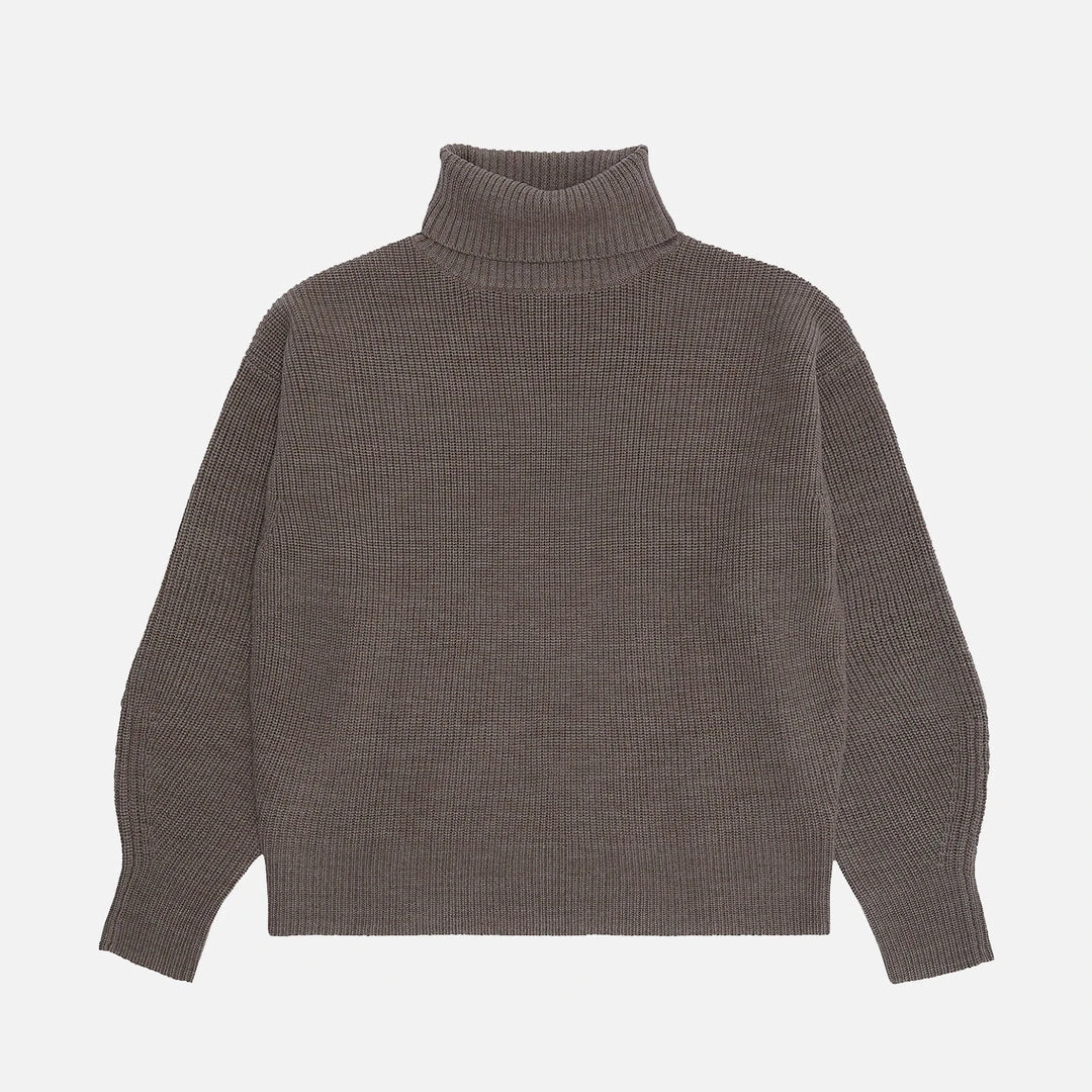 FUB Women’s Merino Wool Chunky Rollneck Sweater - Beige Melange Outlet