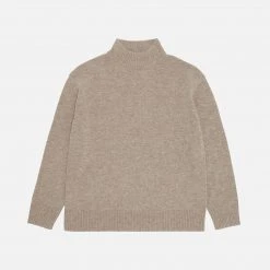 FUB Women’s Lambswool Turtleneck Sweater - Oatmeal Outlet