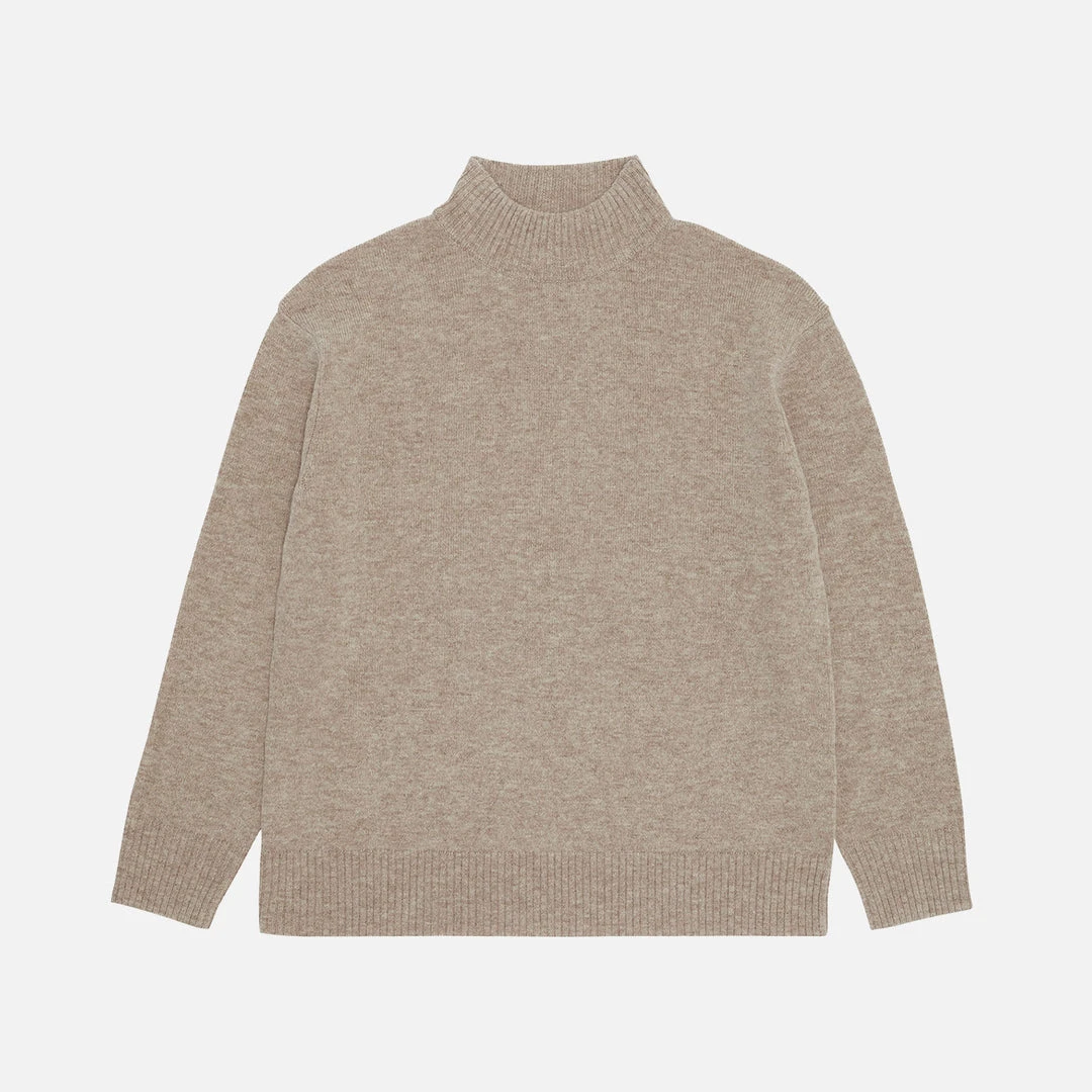 FUB Women’s Lambswool Turtleneck Sweater - Oatmeal Outlet