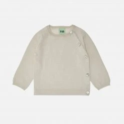 FUB Merino Wool Basic Baby Cardigan - Ecru