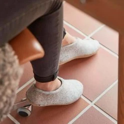 Glerups Adult's Felted Wool Slipper Shoe - Grey Adults
