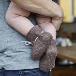 Glerups Felted Wool New Born Slipper Boot - Brown