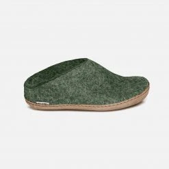 Glerups Adult's Felted Wool Open Heel Slipper - Forest Adults