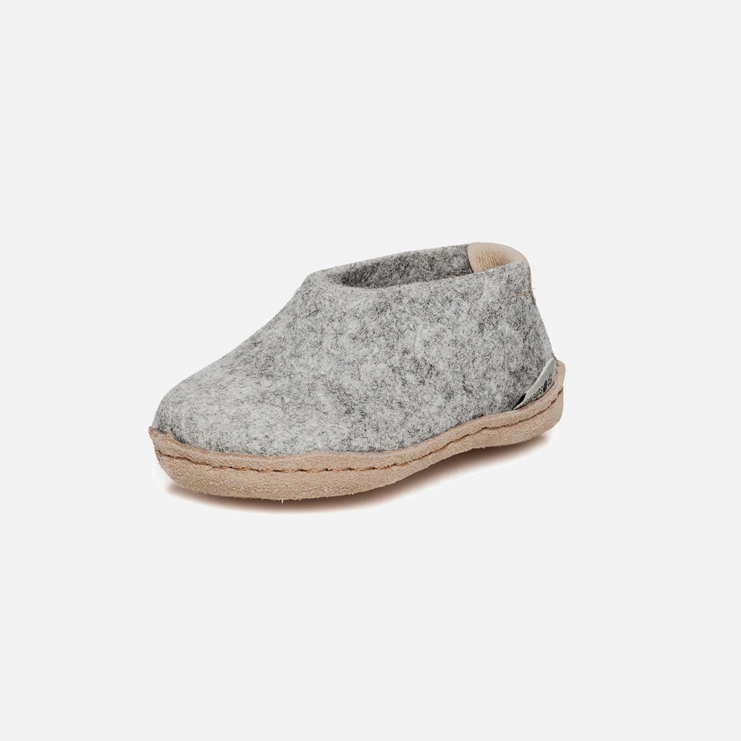 Glerups Shoes Felted Wool Toddler Slipper Shoe - Grey