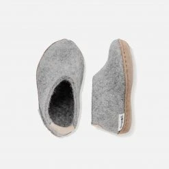 Glerups Shoes Felted Wool Toddler Slipper Shoe - Grey