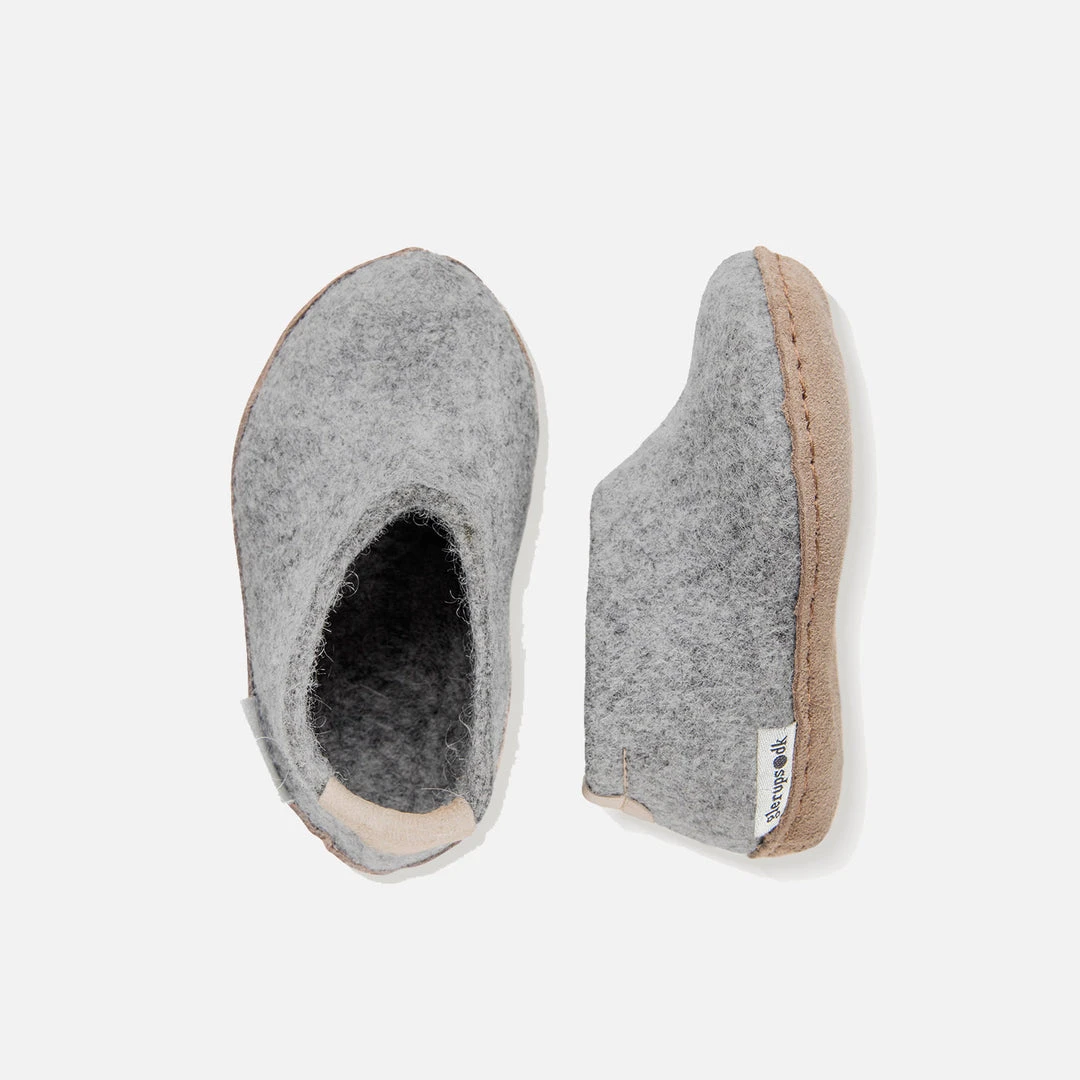 Glerups Shoes Felted Wool Toddler Slipper Shoe - Grey