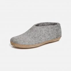 Glerups Adult's Felted Wool Slipper Shoe - Grey Adults