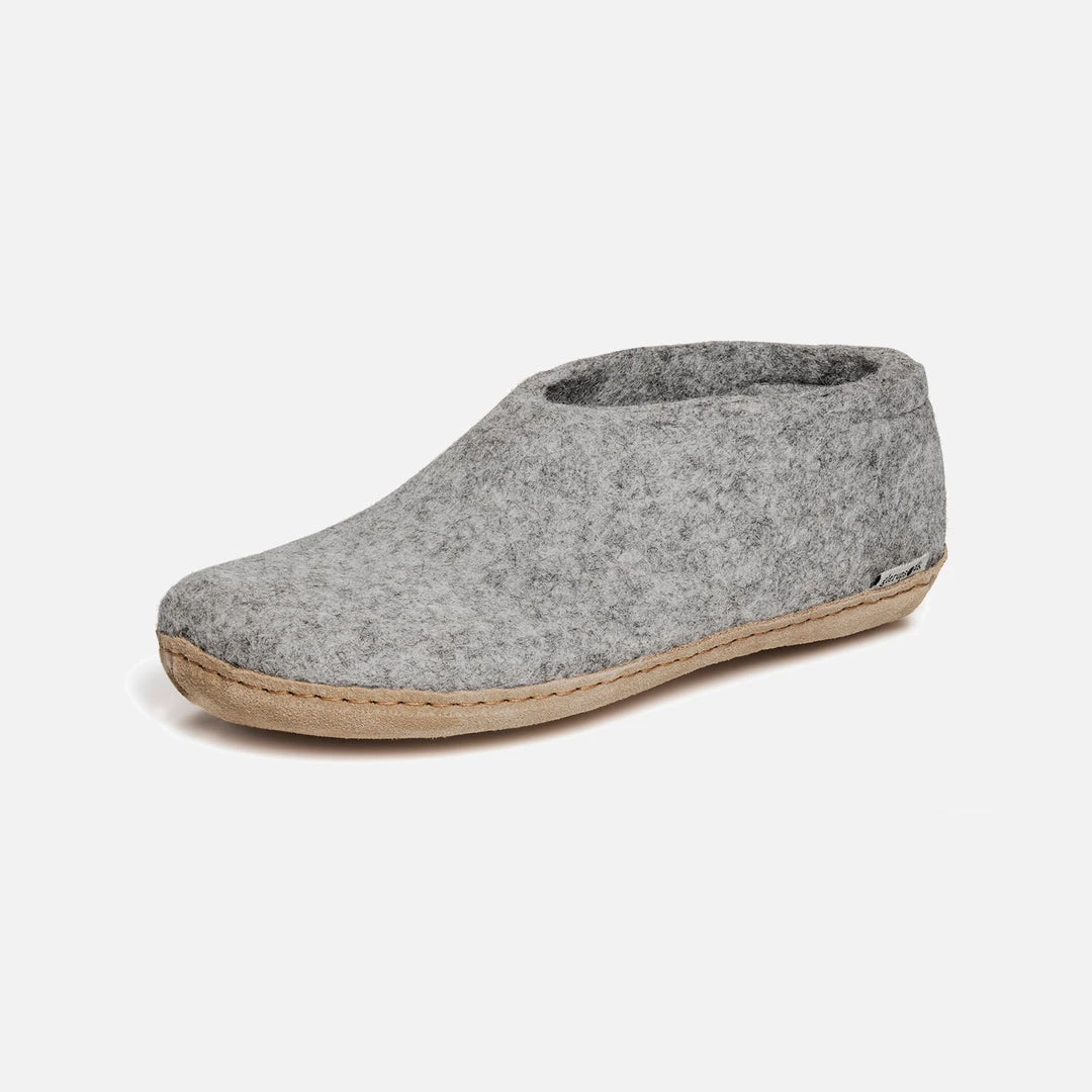 Glerups Adult's Felted Wool Slipper Shoe - Grey Adults