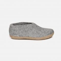 Glerups Adult's Felted Wool Slipper Shoe - Grey Adults
